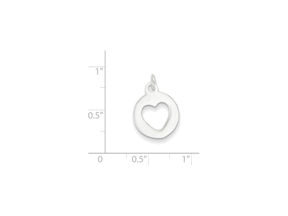 FJC Finejewelers Sterling Silver Polished Circle W/heart Charm