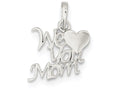 FJC Finejewelers Sterling Silver Polished We Love You Mom Pendant Necklace - Chain Included