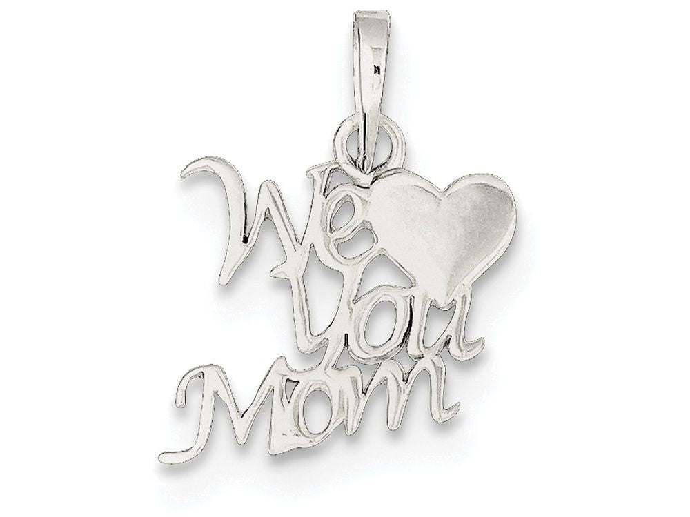 FJC Finejewelers Sterling Silver Polished We Love You Mom Pendant Necklace - Chain Included