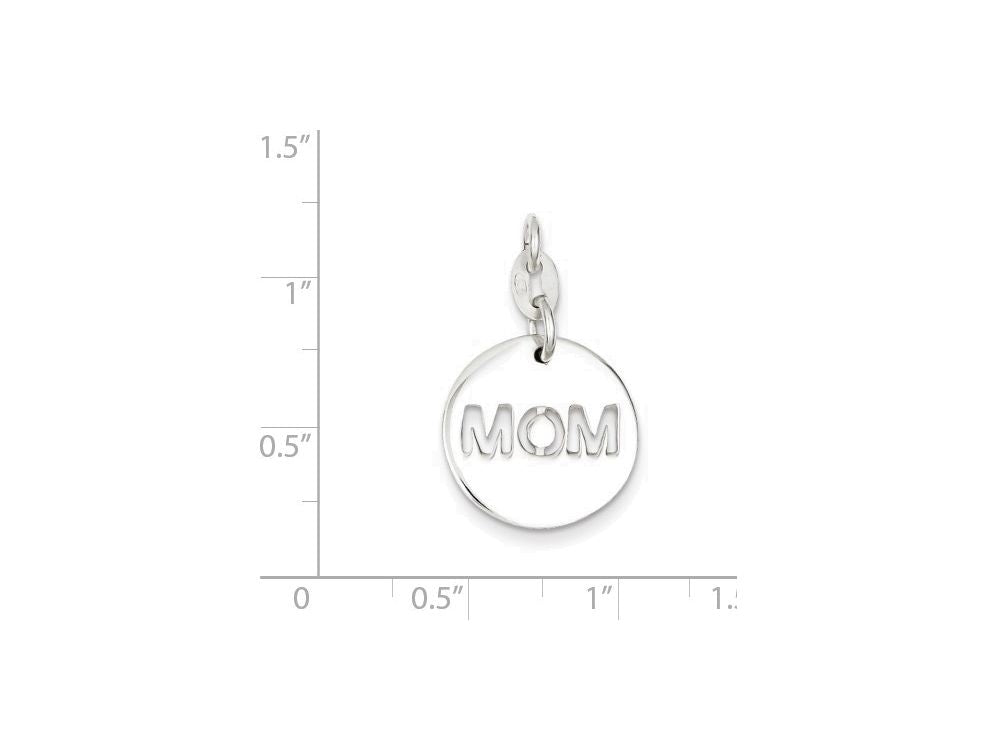 FJC Finejewelers Sterling Silver Polished Circle Mom Charm