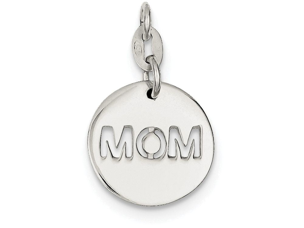 FJC Finejewelers Sterling Silver Polished Circle Mom Charm