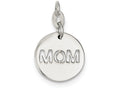 FJC Finejewelers Sterling Silver Polished Circle Mom Charm