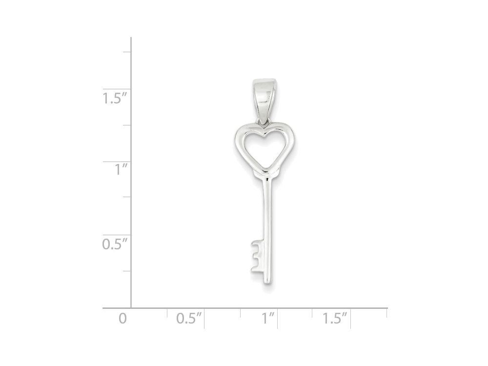 FJC Finejewelers Sterling Silver Polished Key Pendant Necklace - Chain Included
