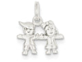 FJC Finejewelers Sterling Silver Polished Boy And Girl Charm