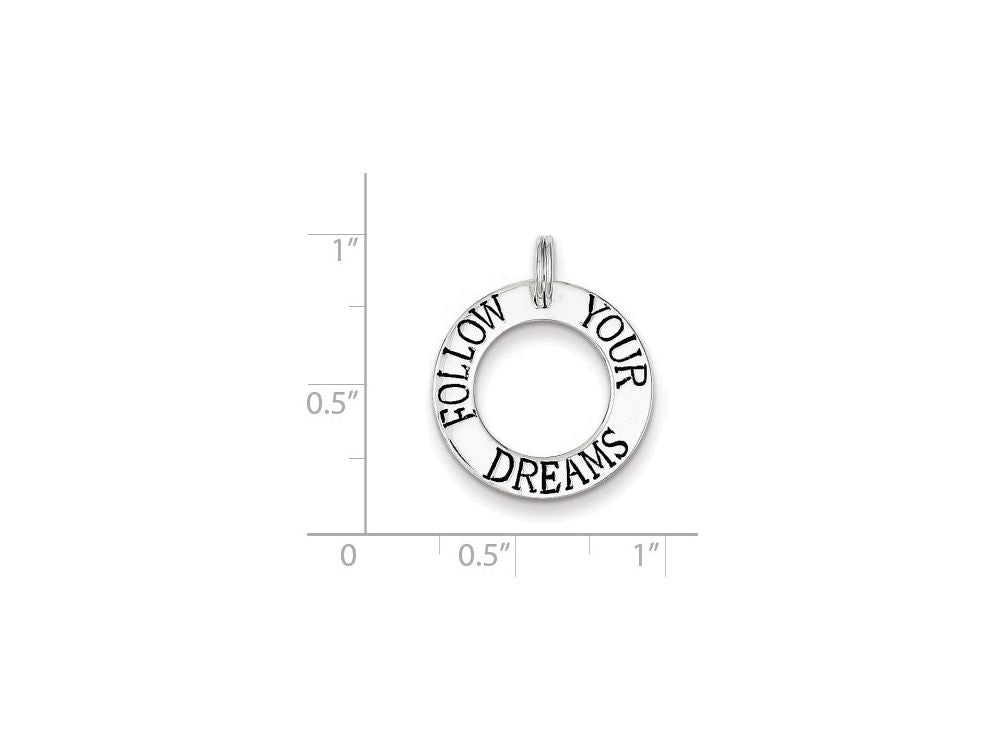 FJC Finejewelers Sterling Silver Follow Your Dreams Circle Charm