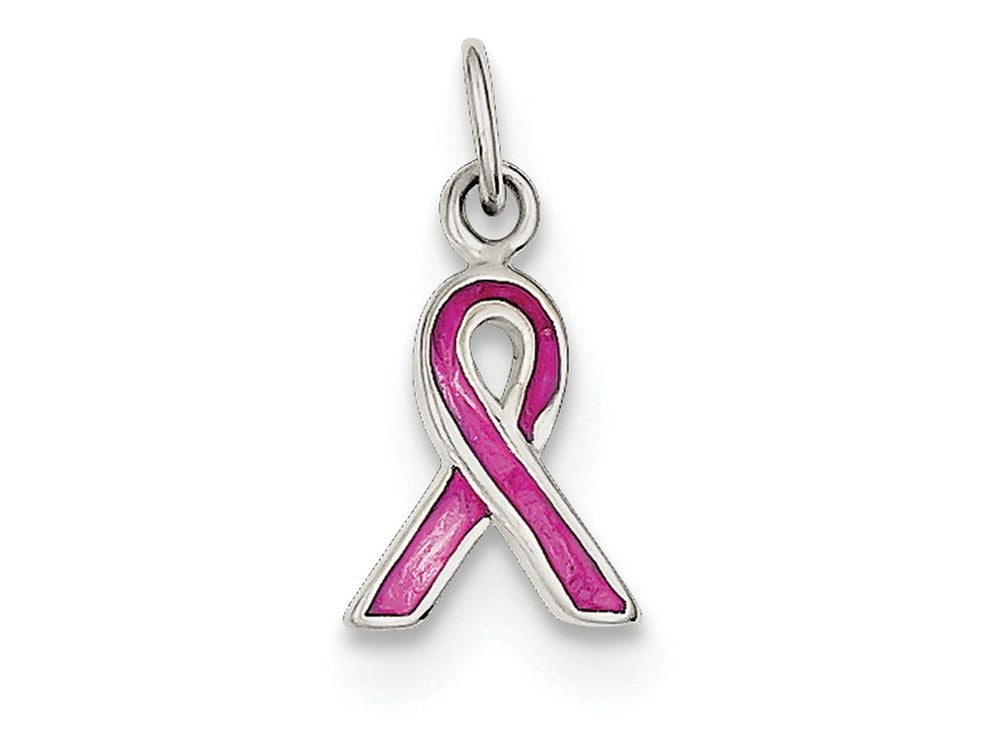 FJC Finejewelers Sterling Silver Pink Enameled Awareness Charm