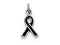 FJC Finejewelers Sterling Silver Black Enameled Awareness Charm