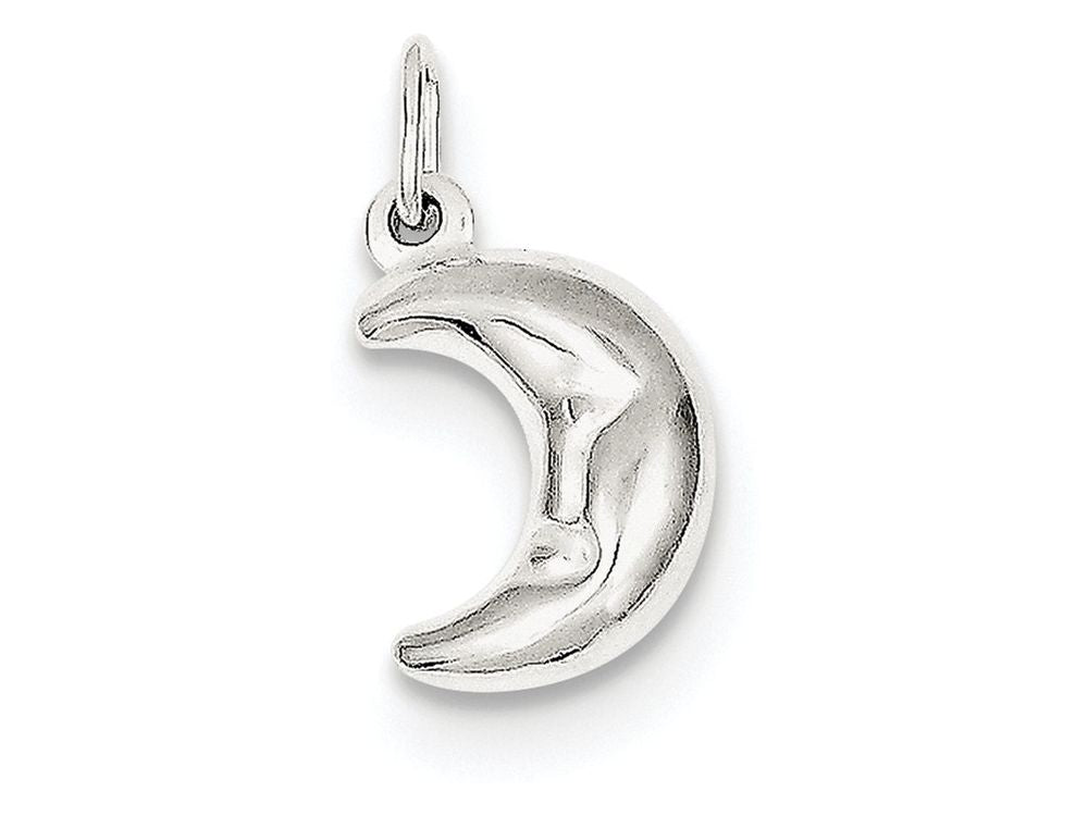 FJC Finejewelers Sterling Silver 3-d Half Moon Charm