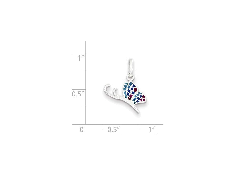FJC Finejewelers Sterling Silver Enameled Butterfly Charm
