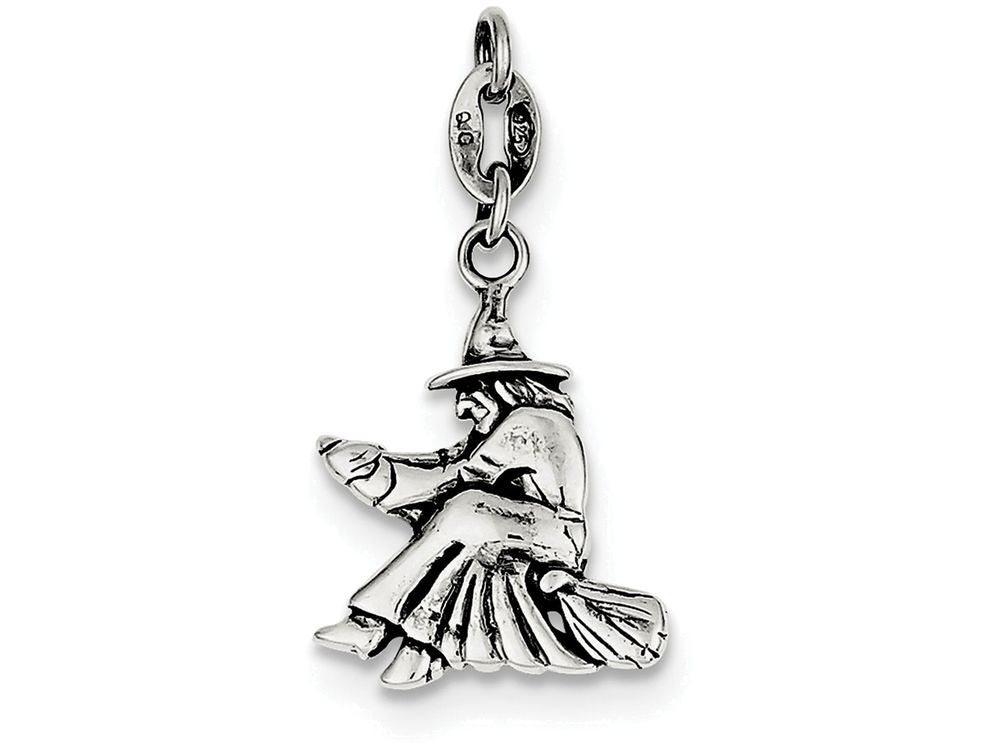 FJC Finejewelers Sterling Silver Antiqued Witch Slide Pendant Necklace - Chain Included