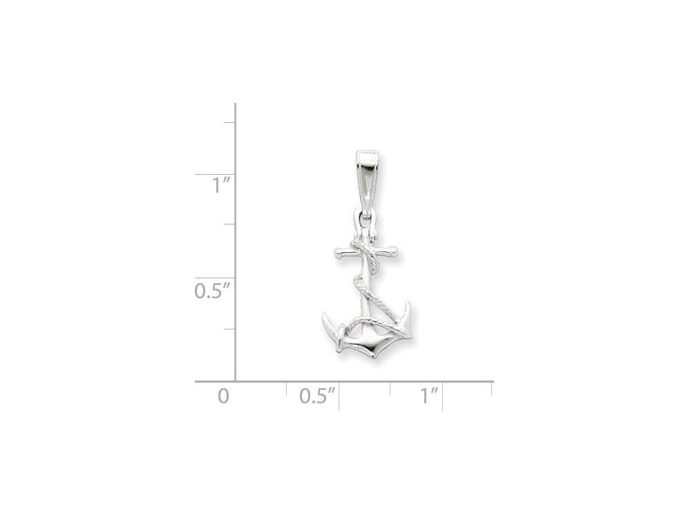 FJC Finejewelers Sterling Silver Anchor and Rope Pendant Necklace - Chain Included