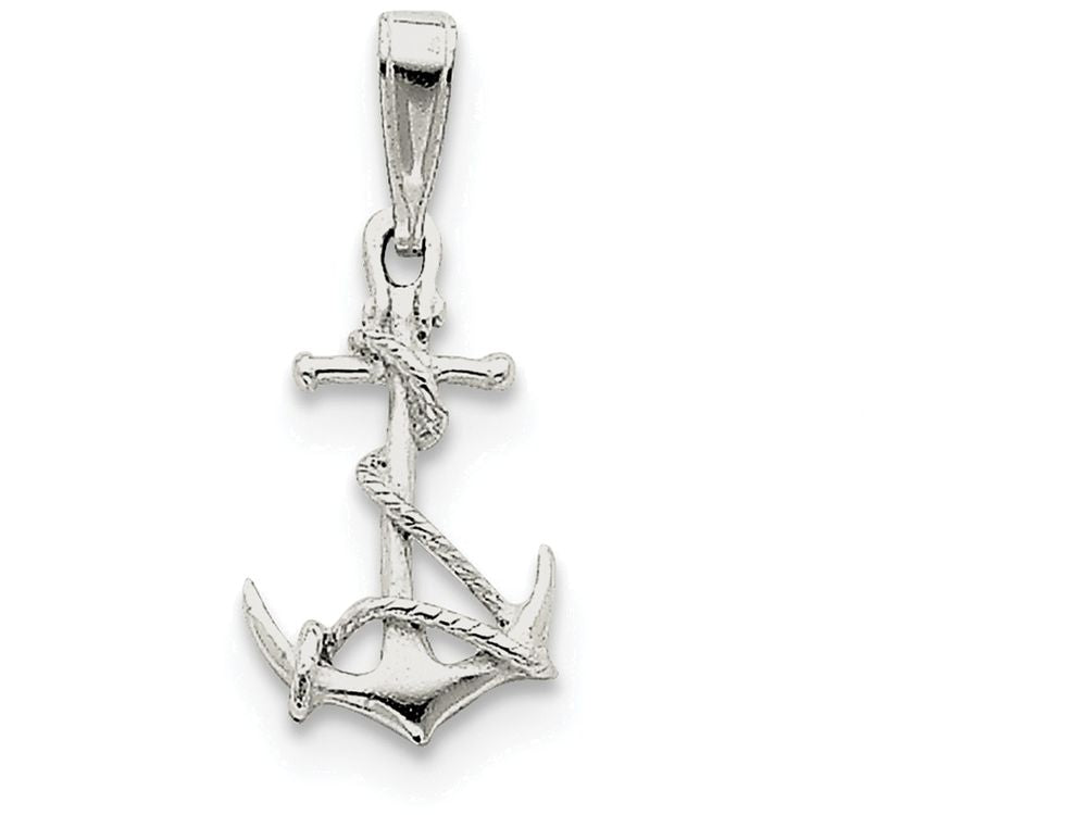 FJC Finejewelers Sterling Silver Anchor and Rope Pendant Necklace - Chain Included
