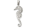 FJC Finejewelers Sterling Silver Hammered Polished Seahorse Pendant Necklace - Chain Included
