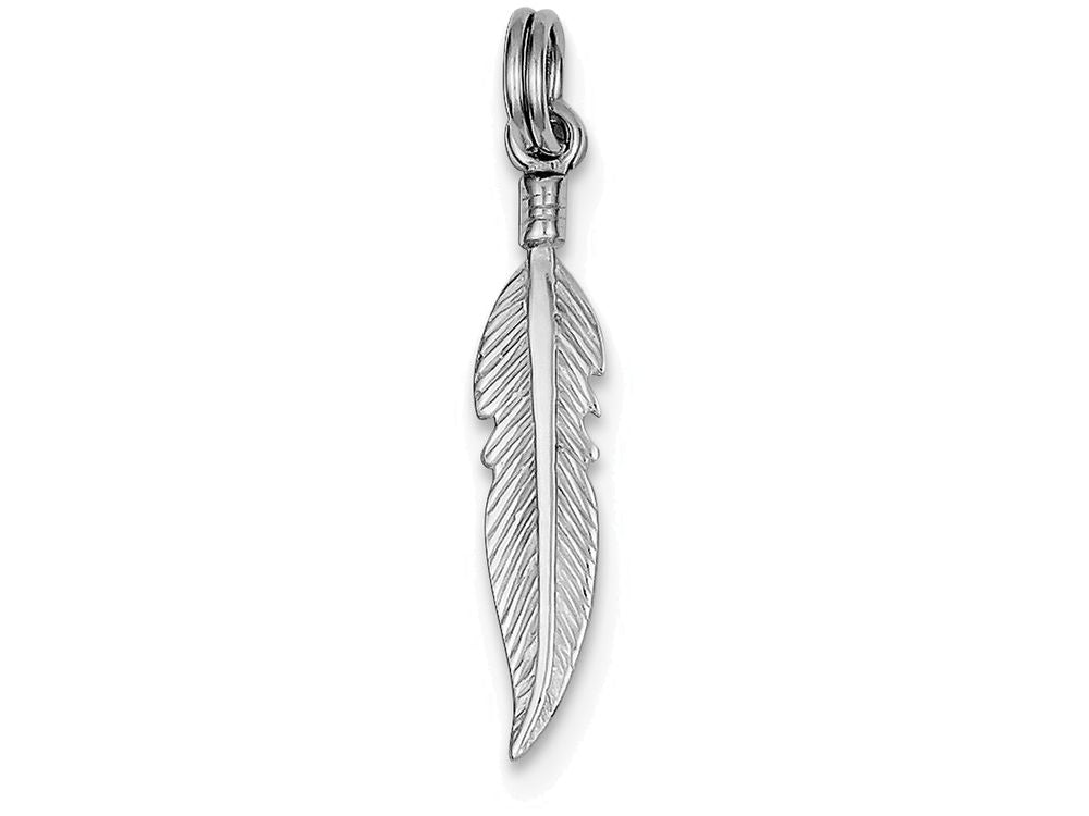 FJC Finejewelers Sterling Silver Polished Feather Charm