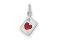 FJC Finejewelers Sterling Silver Enameled Ace Of Hearts Card Charm