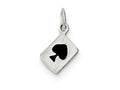 FJC Finejewelers Sterling Silver Enameled Ace Of Spades Card Charm