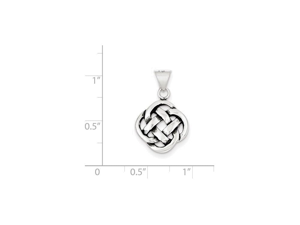 FJC Finejewelers Sterling Silver Antiqued Celtic Knot Pendant Necklace - Chain Included
