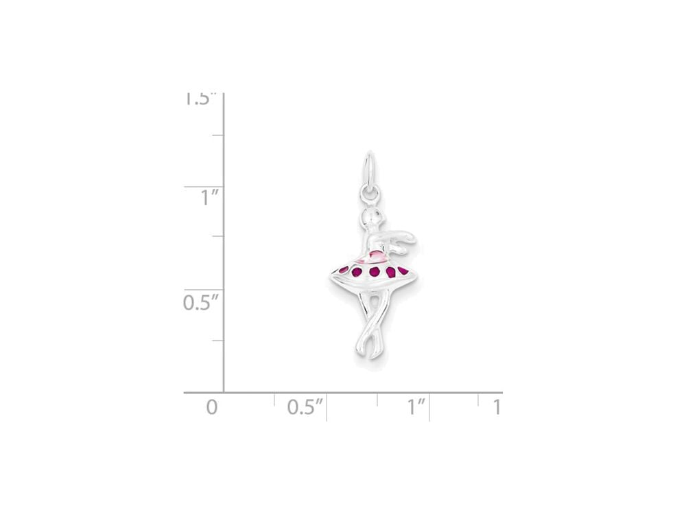 FJC Finejewelers Sterling Silver Enameled Ballerina Charm