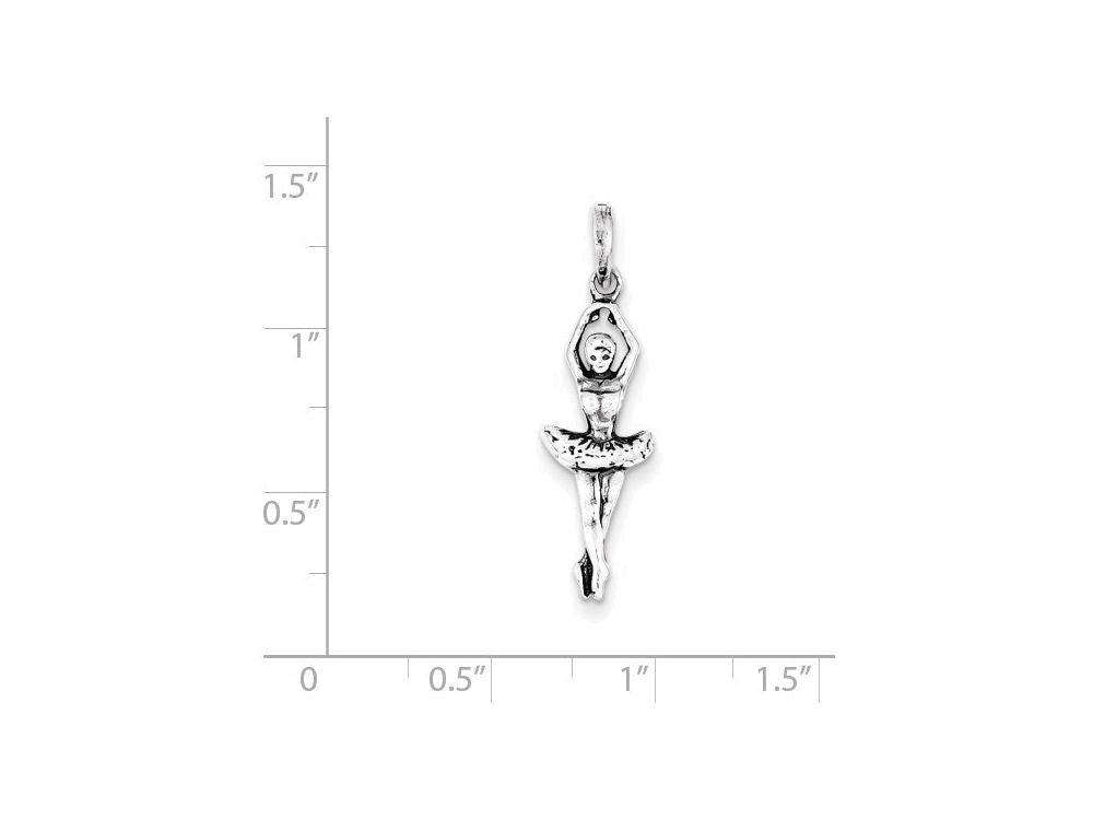 FJC Finejewelers Sterling Silver Antiqued Ballerina Pendant Necklace - Chain Included