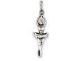 FJC Finejewelers Sterling Silver Antiqued Ballerina Pendant Necklace - Chain Included