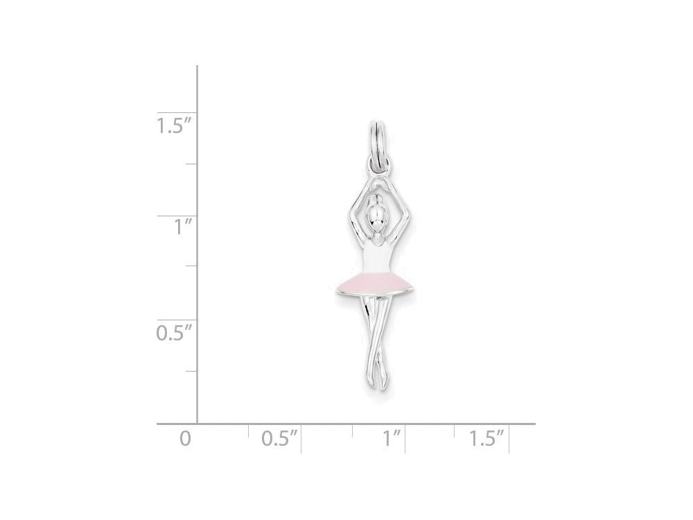 FJC Finejewelers Sterling Silver Enamel Ballerina Charm