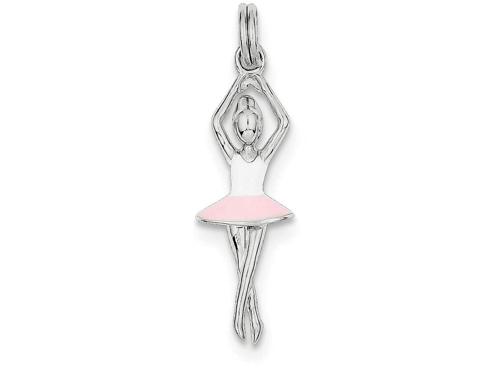 FJC Finejewelers Sterling Silver Enamel Ballerina Charm