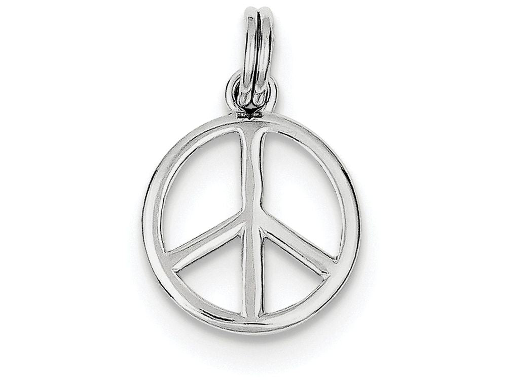 FJC Finejewelers Sterling Silver Polished Peace Sign Charm