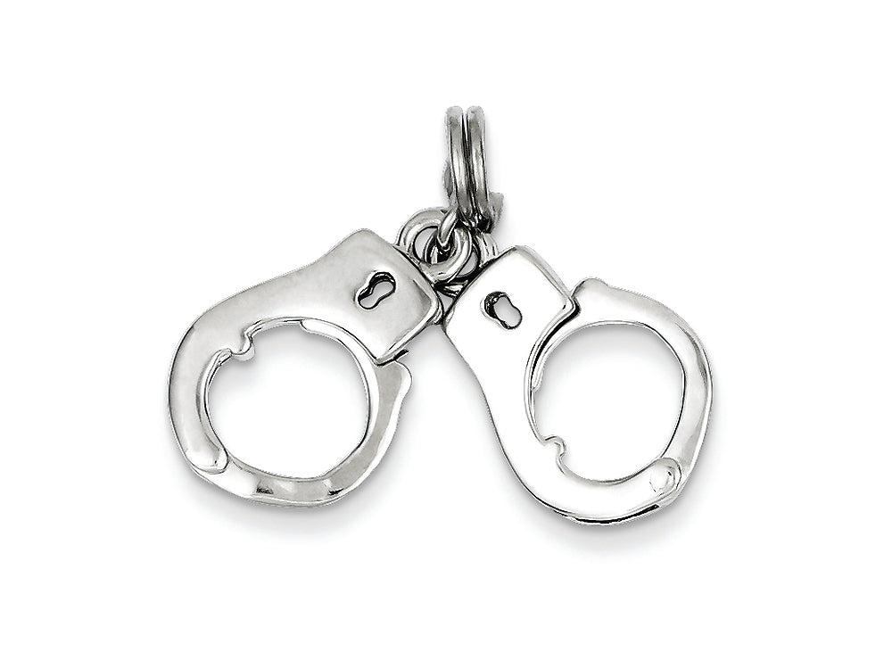 FJC Finejewelers Sterling Silver Polished Movable Handcuffs Charm