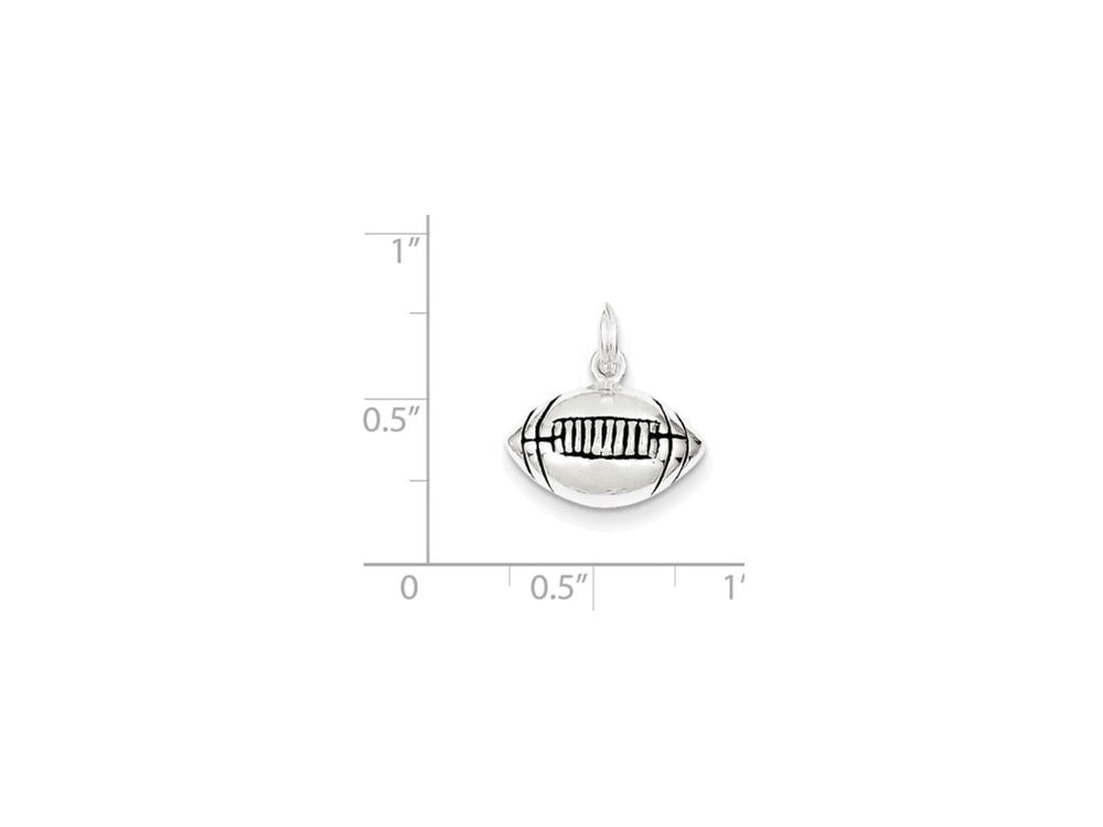 FJC Finejewelers Sterling Silver Antiqued Football Charm