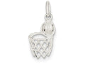 FJC Finejewelers Sterling Silver Basketball In Hoop Charm