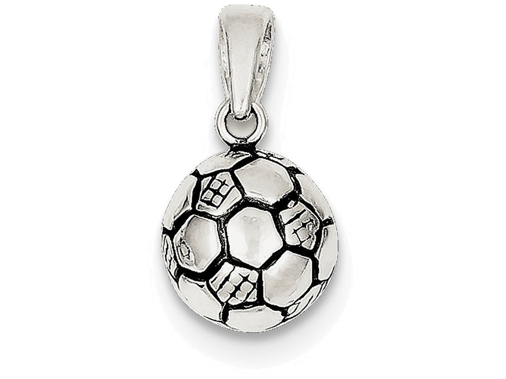 FJC Finejewelers Sterling Silver Antiqued Soccer Ball Pendant Necklace - Chain Included