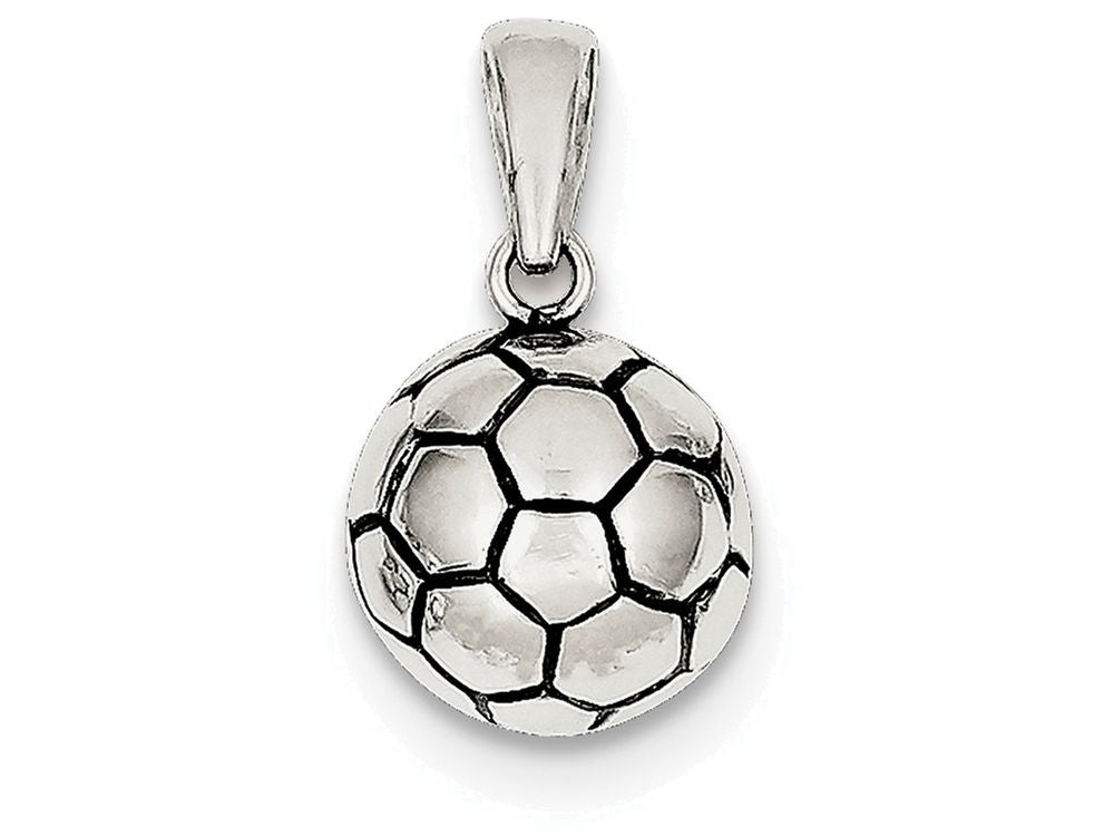 FJC Finejewelers Sterling Silver Antiqued Soccer Ball Pendant Necklace - Chain Included