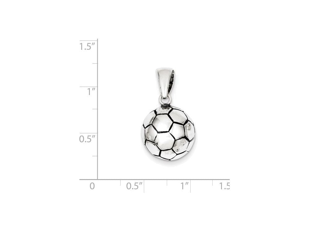 FJC Finejewelers Sterling Silver Antiqued Soccer Ball Pendant Necklace - Chain Included