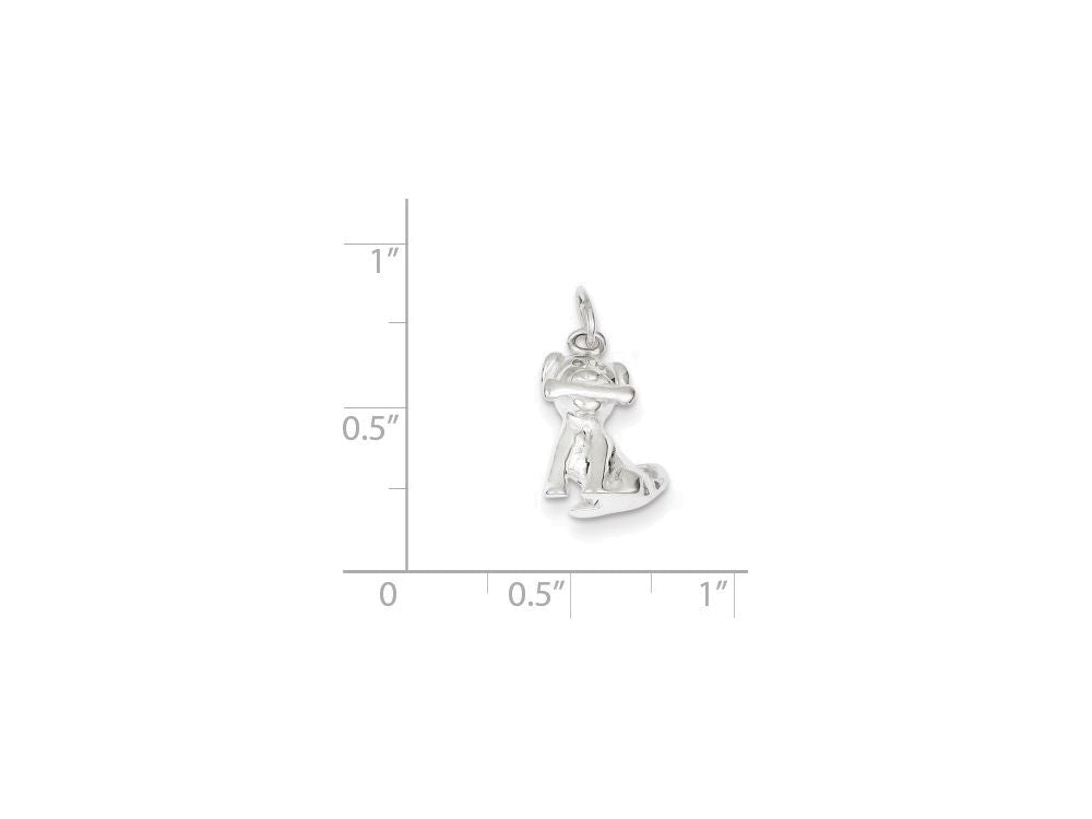 FJC Finejewelers Sterling Silver Doggie W/bone Charm