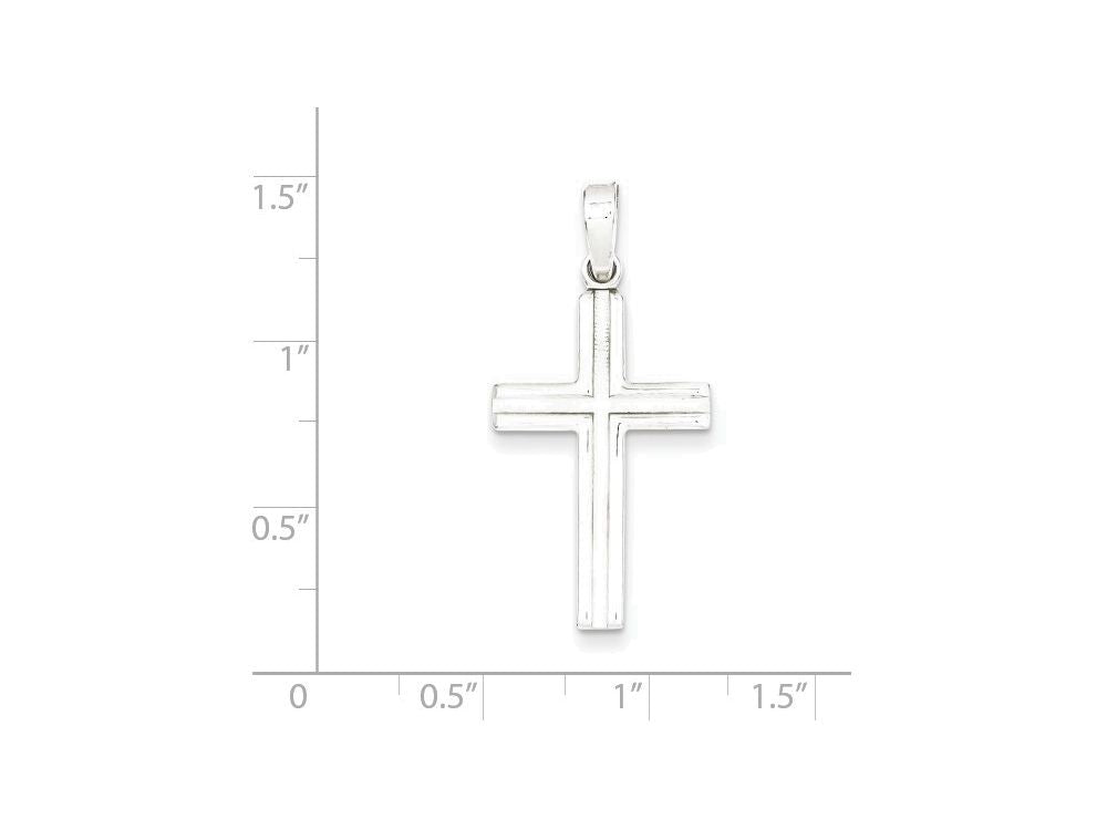 FJC Finejewelers Sterling Silver Polished And Matte Finish Cross Pendant Necklace - Chain Included