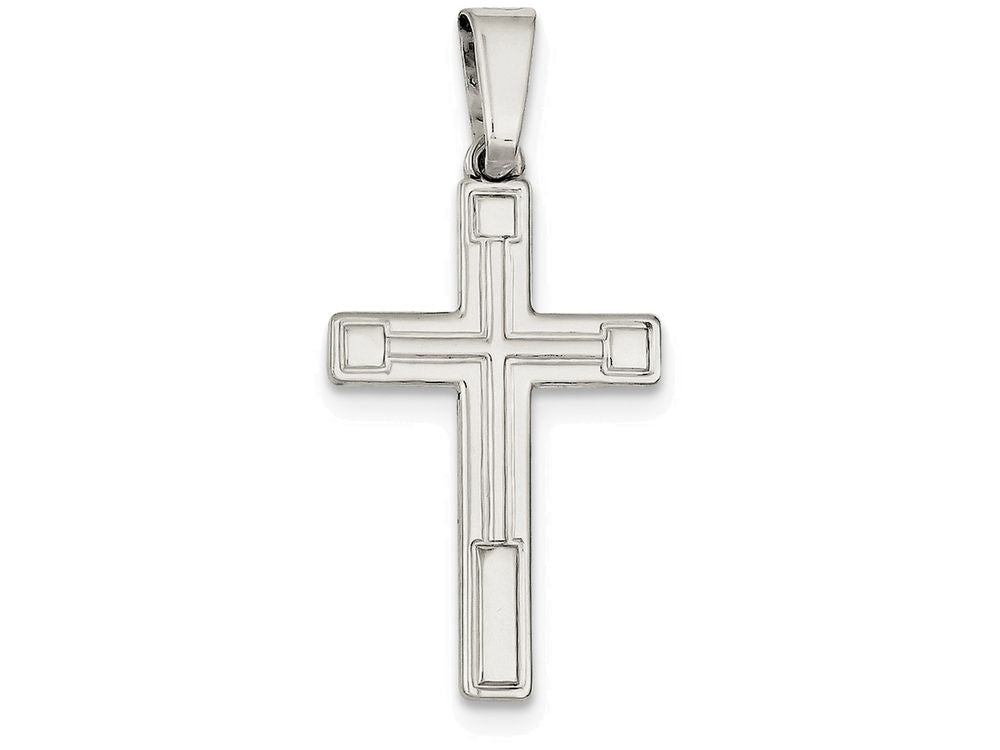 FJC Finejewelers Sterling Silver Polished Cross Pendant Necklace - Chain Included