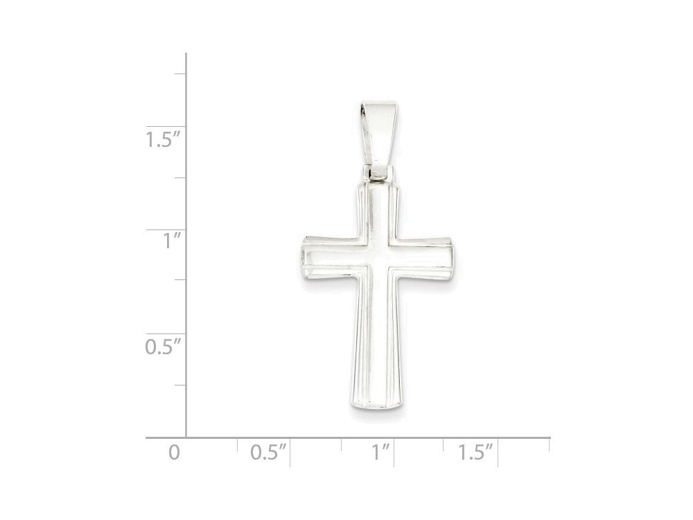 FJC Finejewelers Sterling Silver Polished Cross Pendant Necklace - Chain Included