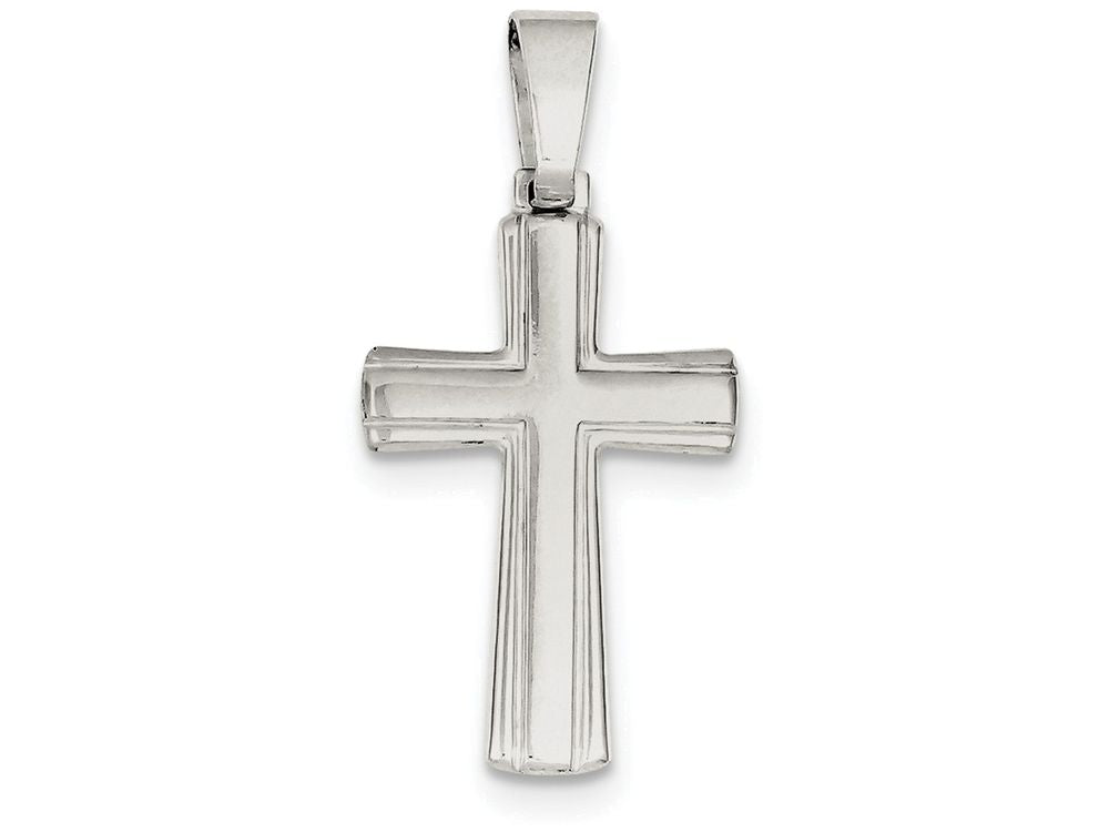 FJC Finejewelers Sterling Silver Polished Cross Pendant Necklace - Chain Included
