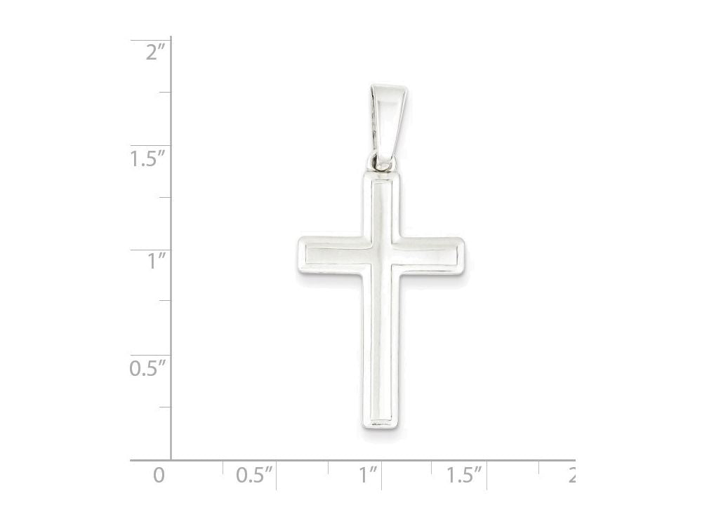 FJC Finejewelers Sterling Silver Polished Cross Pendant Necklace - Chain Included