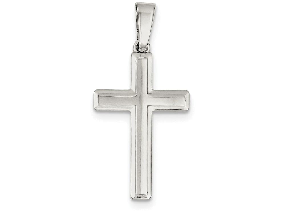 FJC Finejewelers Sterling Silver Polished Cross Pendant Necklace - Chain Included