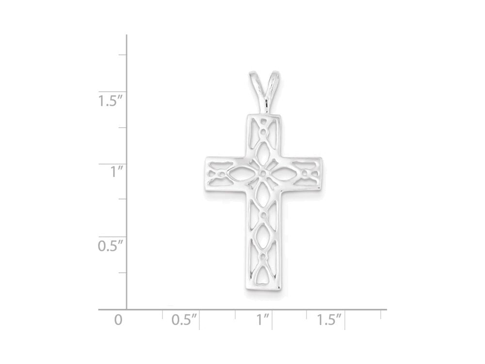 FJC Finejewelers Sterling Silver Polished Cross Pendant Necklace - Chain Included