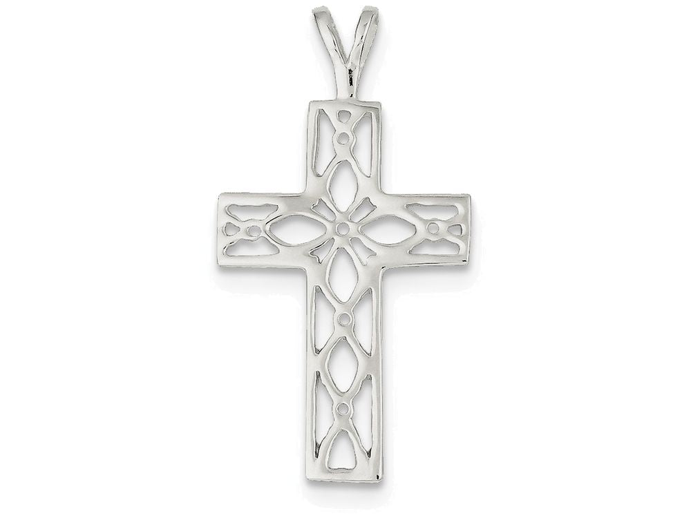 FJC Finejewelers Sterling Silver Polished Cross Pendant Necklace - Chain Included