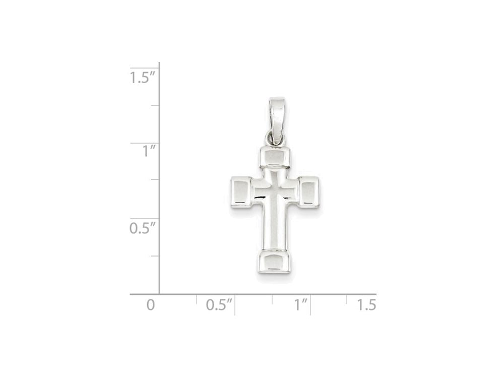 FJC Finejewelers Sterling Silver Polished Cross Pendant Necklace - Chain Included