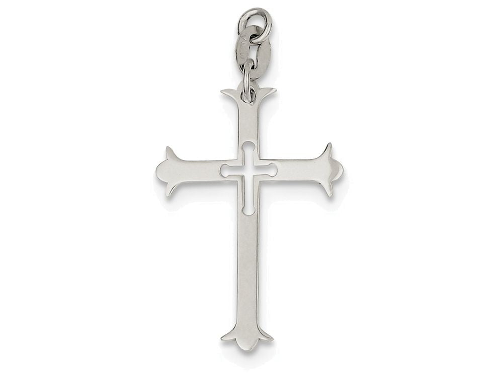 FJC Finejewelers Sterling Silver Polished Cross Pendant Necklace - Chain Included