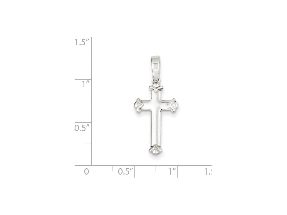 FJC Finejewelers Sterling Silver Polished Cross Pendant Necklace - Chain Included