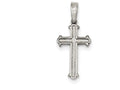 FJC Finejewelers Sterling Silver Polished And Matte Finish Cross Pendant Necklace - Chain Included