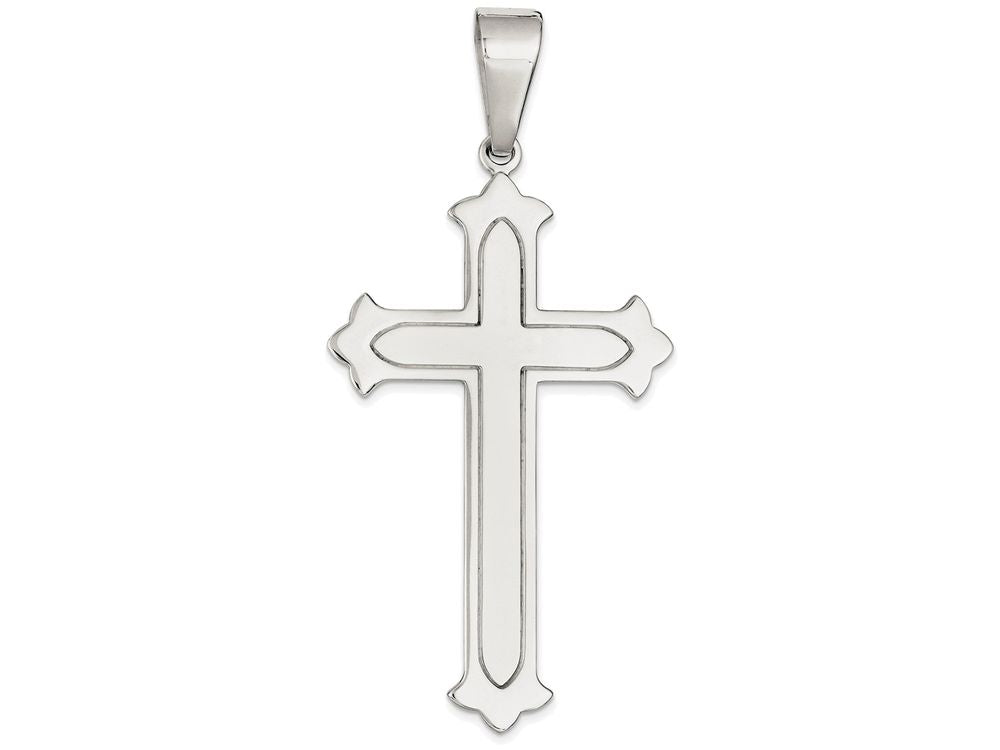 FJC Finejewelers Sterling Silver Polished Cross Pendant Necklace - Chain Included