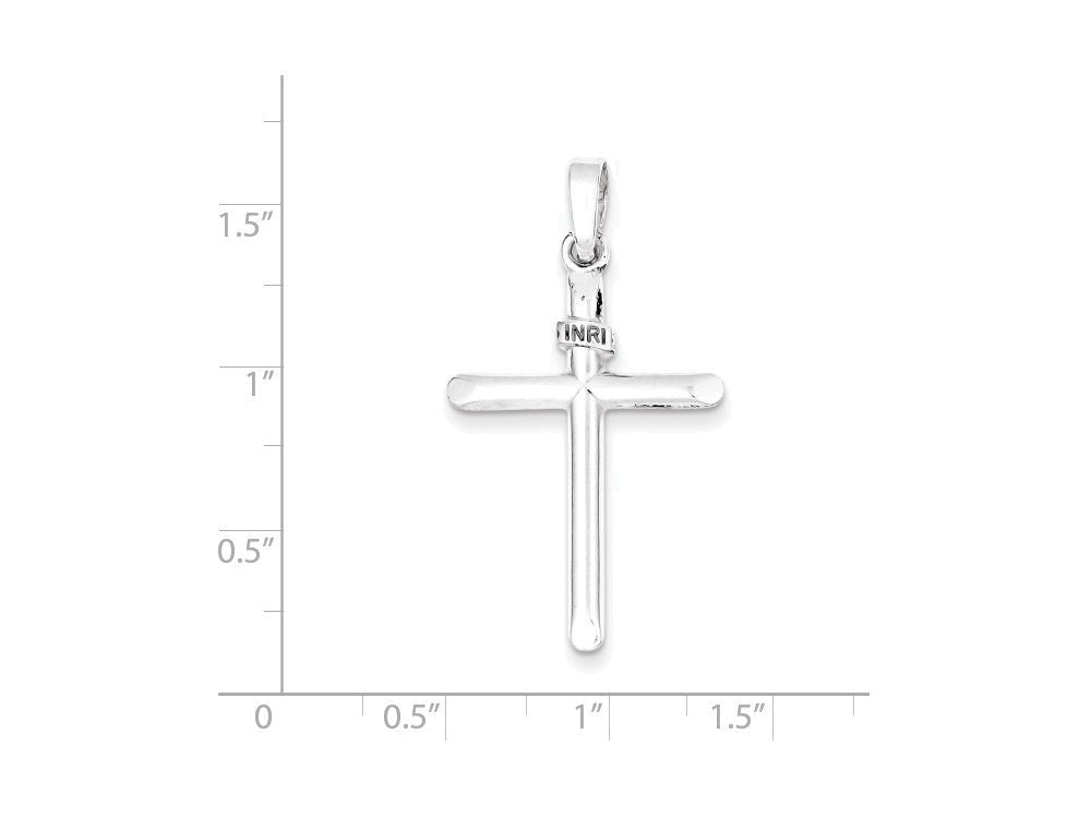 FJC Finejewelers Sterling Silver Polished Inri Cross Pendant Necklace - Chain Included