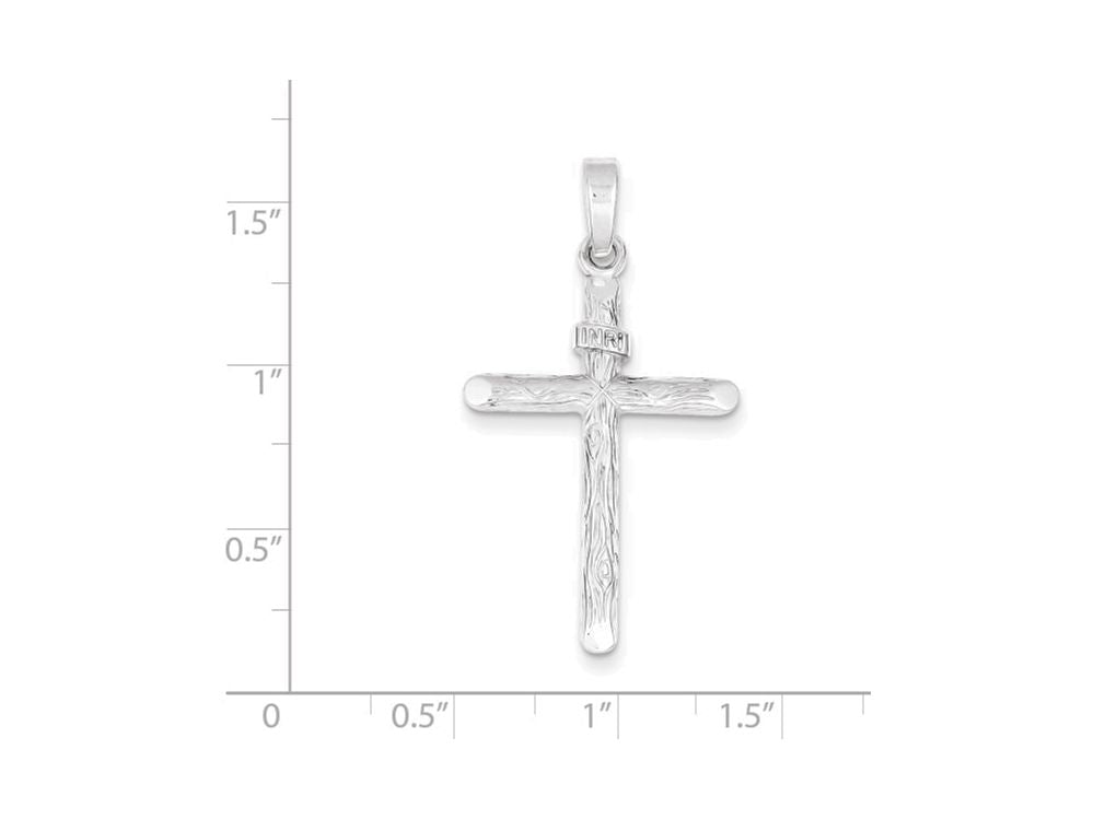 FJC Finejewelers Sterling Silver Polished And Textured Inri Cross Pendant Necklace - Chain Included