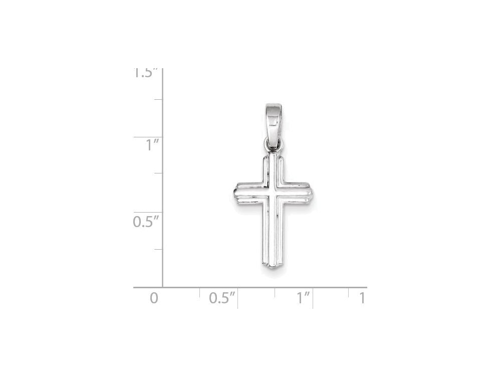 FJC Finejewelers Sterling Silver Polished Cross Pendant Necklace - Chain Included